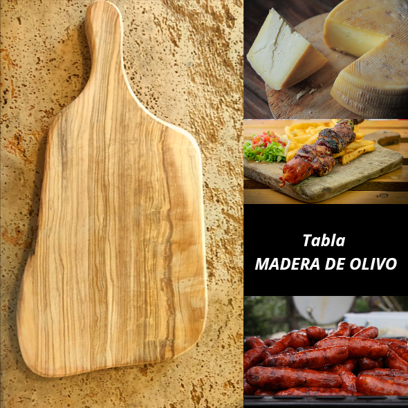 Tabla de olivo para cocina. Tabla corte. Artesanía en madera de olivo.